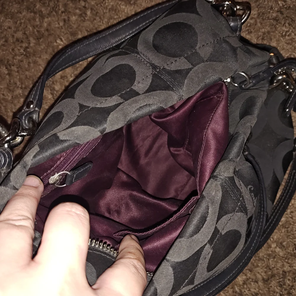 Coach Black Signature C Nylon Shoulder Bag - Picture 4 of 5